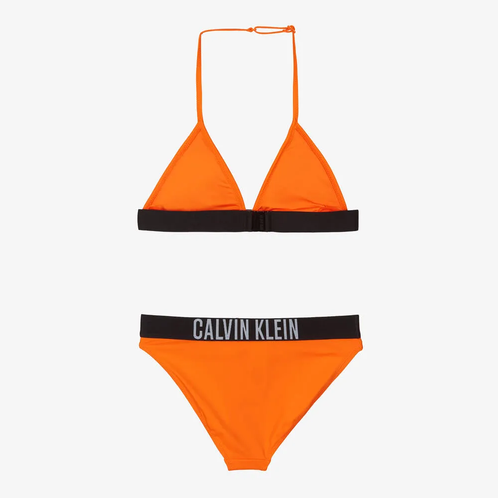 Girls Orange Logo Bikini