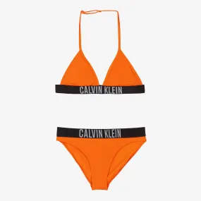 Girls Orange Logo Bikini