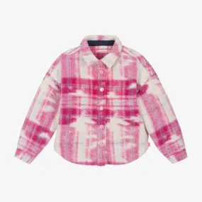 Girls Pink Check Shacket