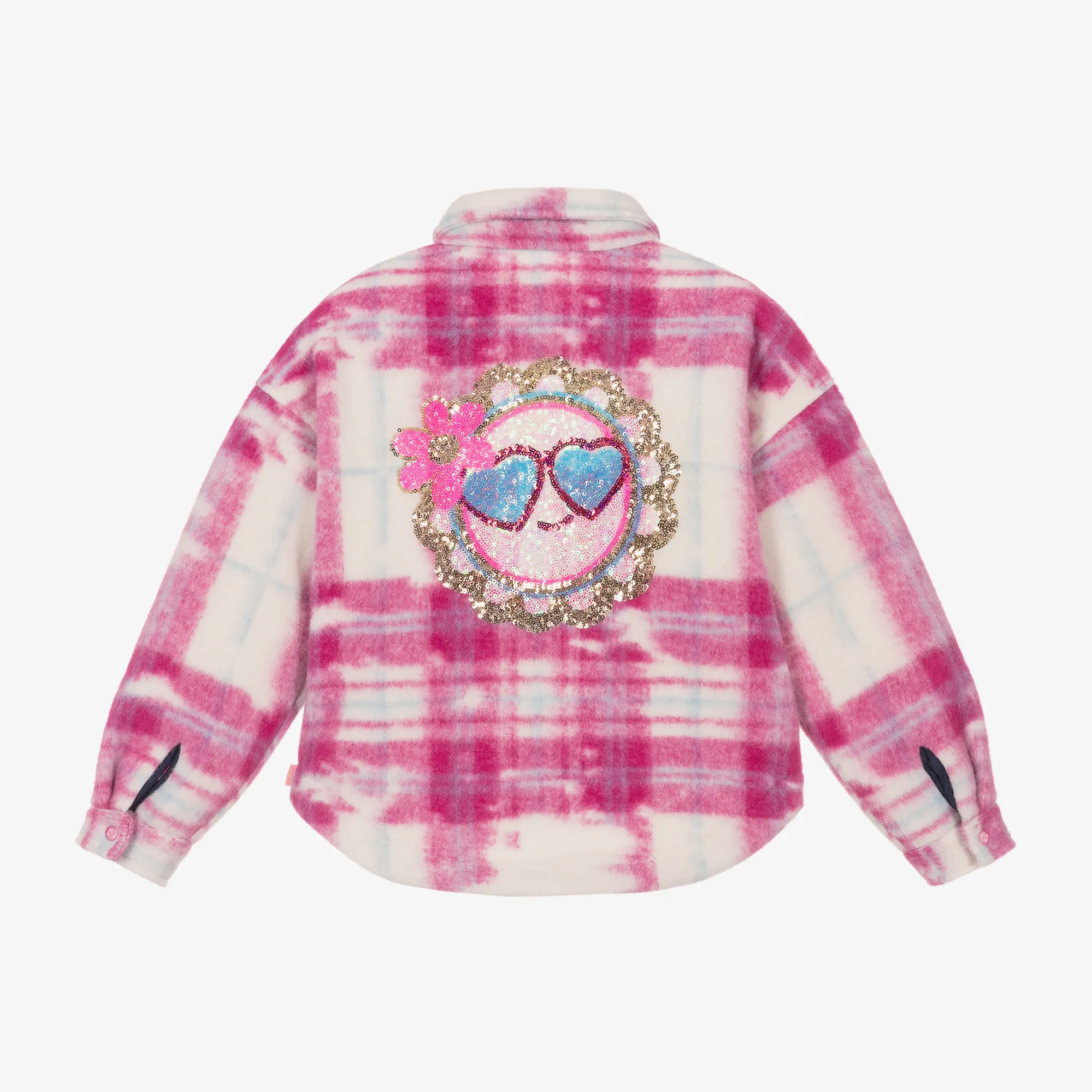 Girls Pink Check Shacket