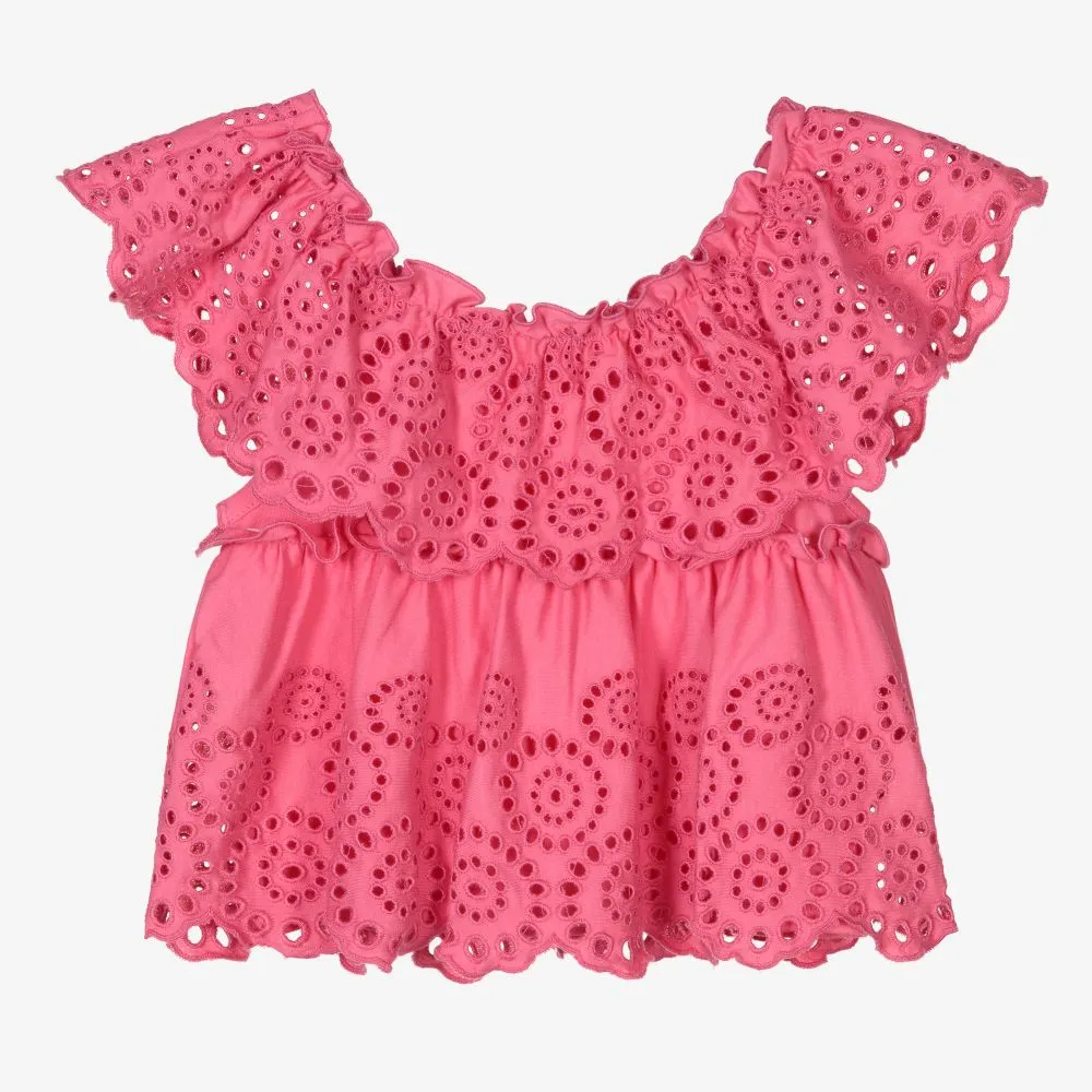 Girls Pink Cotton Blouse