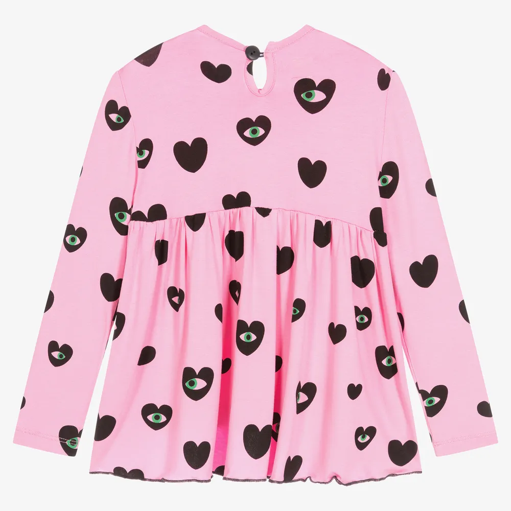 Girls Pink Heart Top