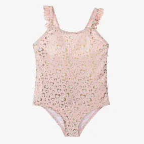 Girls Pink Leopard Swimsuit 