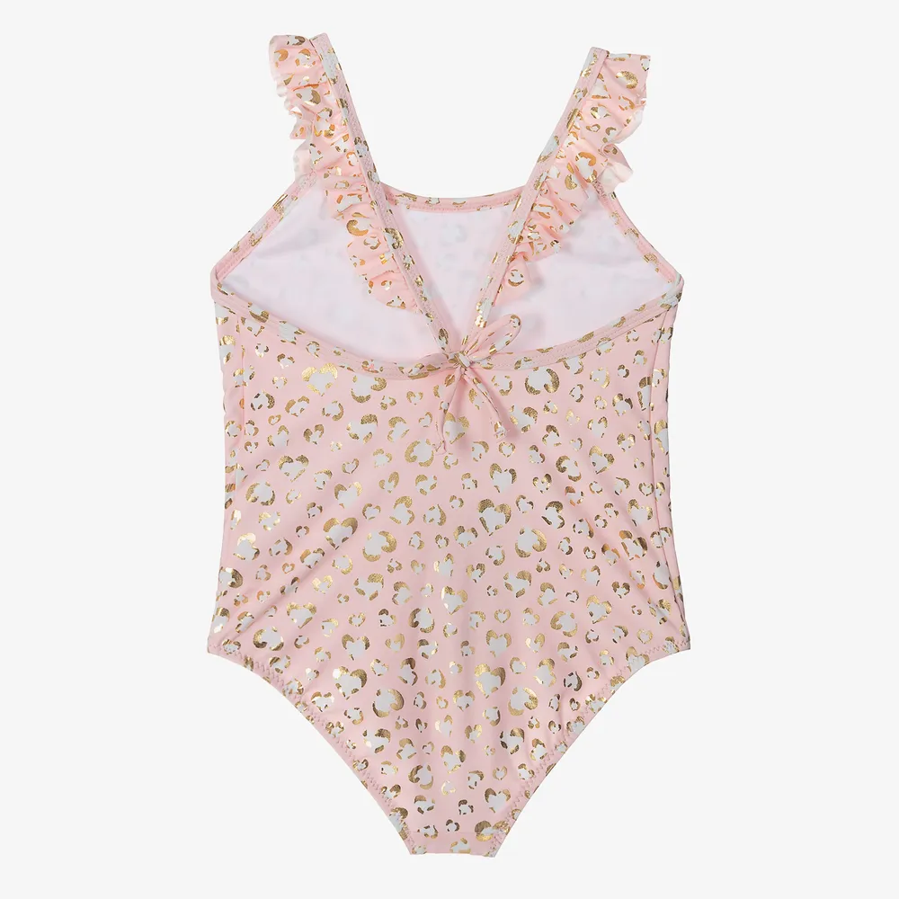 Girls Pink Leopard Swimsuit 