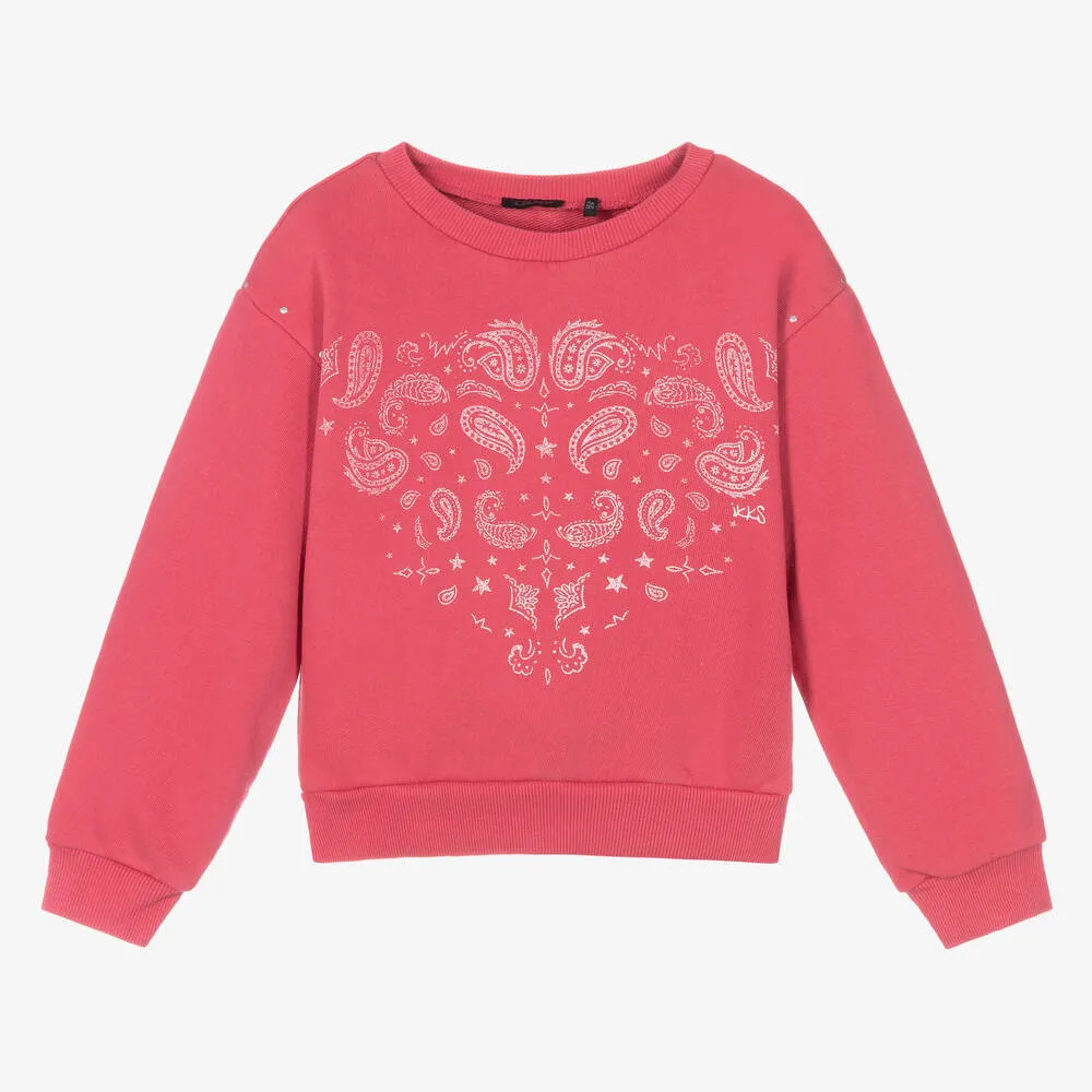 Girls Pink Paisley Sweatshirt