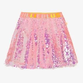 Girls Pink Sequinned Skirt