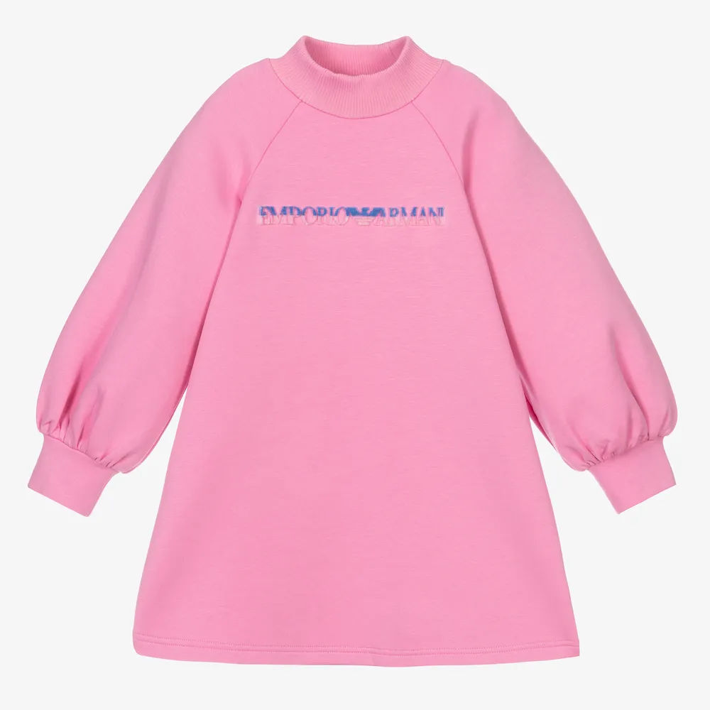 Girls Pink Sweatshirt Dress