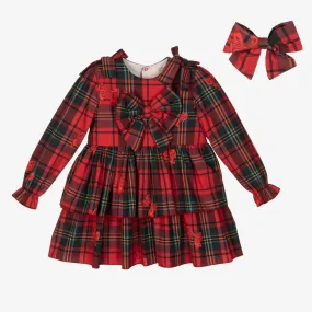 Girls Red Tartan Dress 