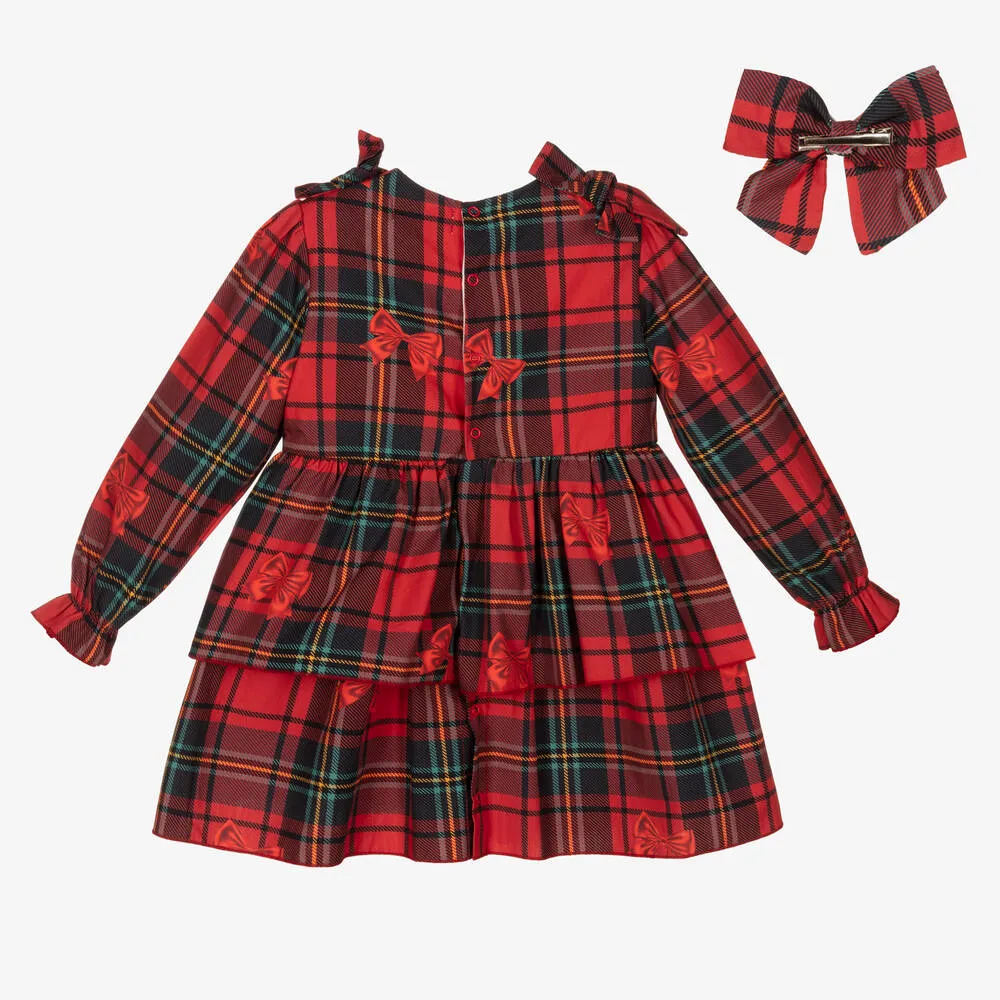 Girls Red Tartan Dress 