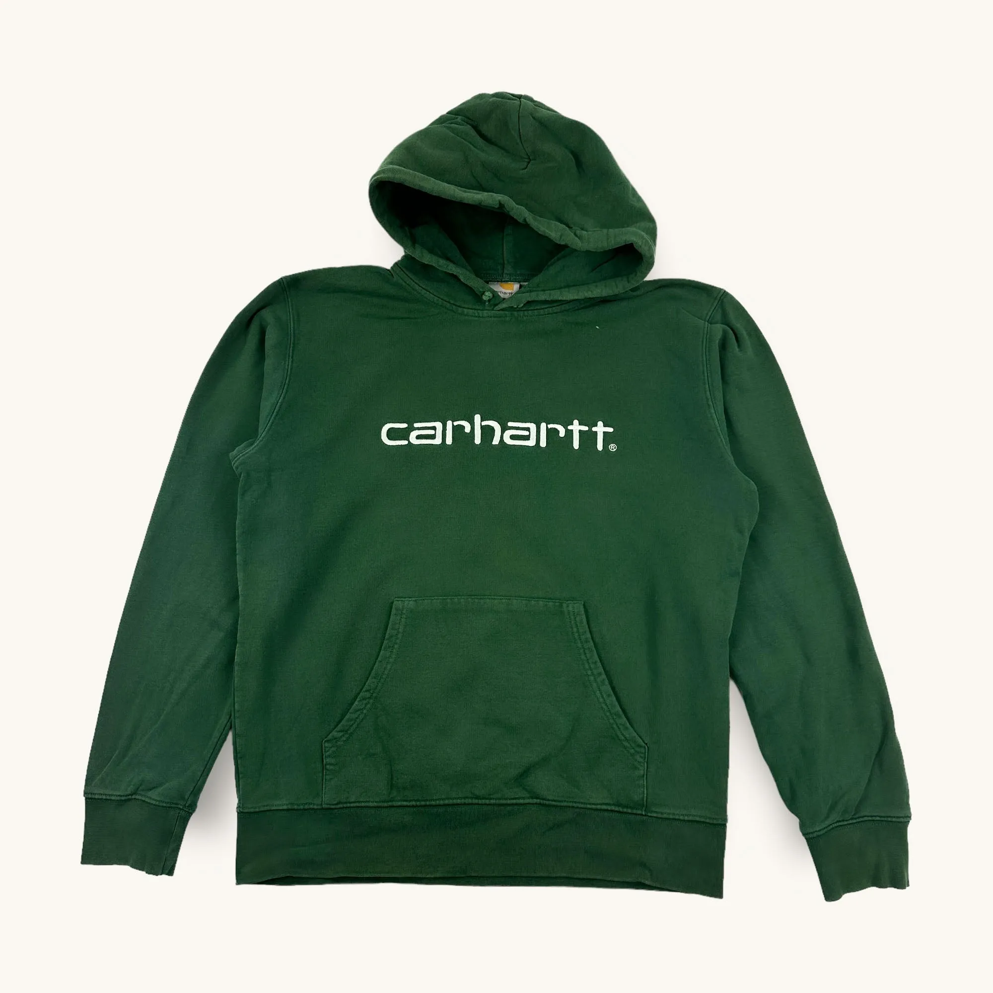 Green 90s Carhartt Spellout Hoodie Sweatshirt (M)