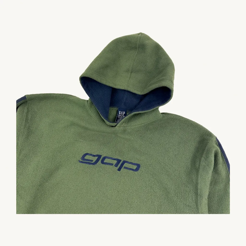 Green 90s GAP Spellout Hoodie Sweatshirt (S)