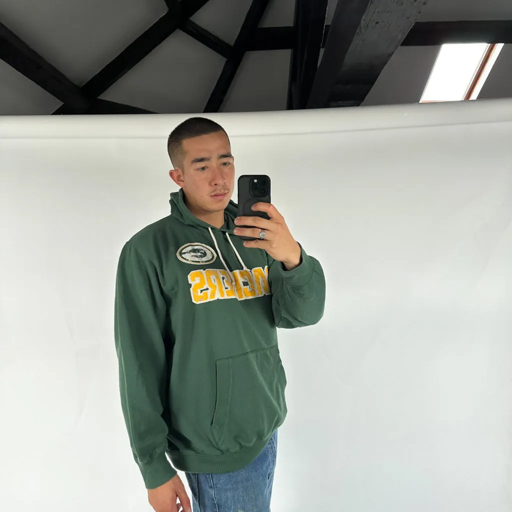 Green 90s NFL Spellout Hoodie Sweatshirt (XXL)