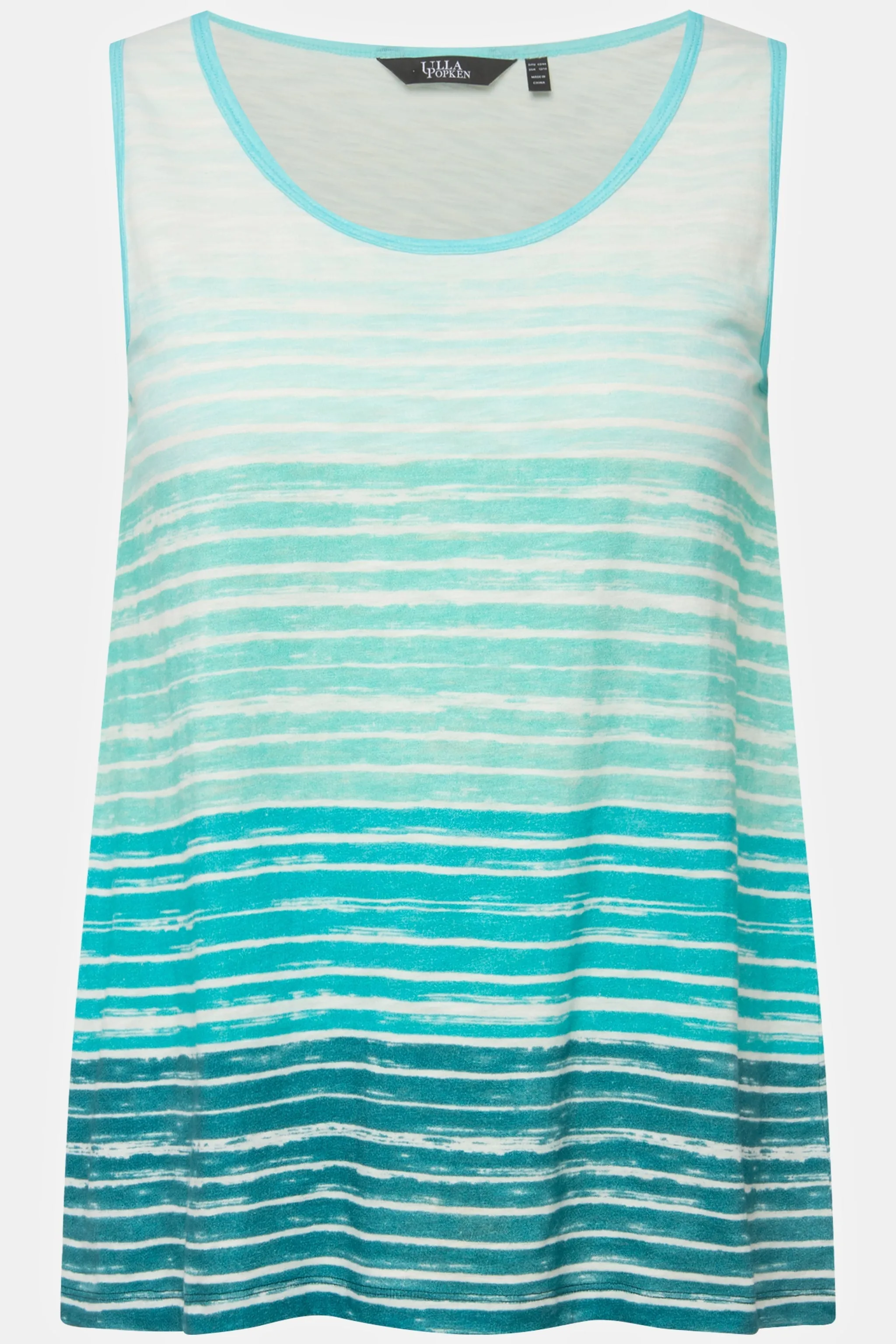 Green Tie-Dye Style Striped Vest Top