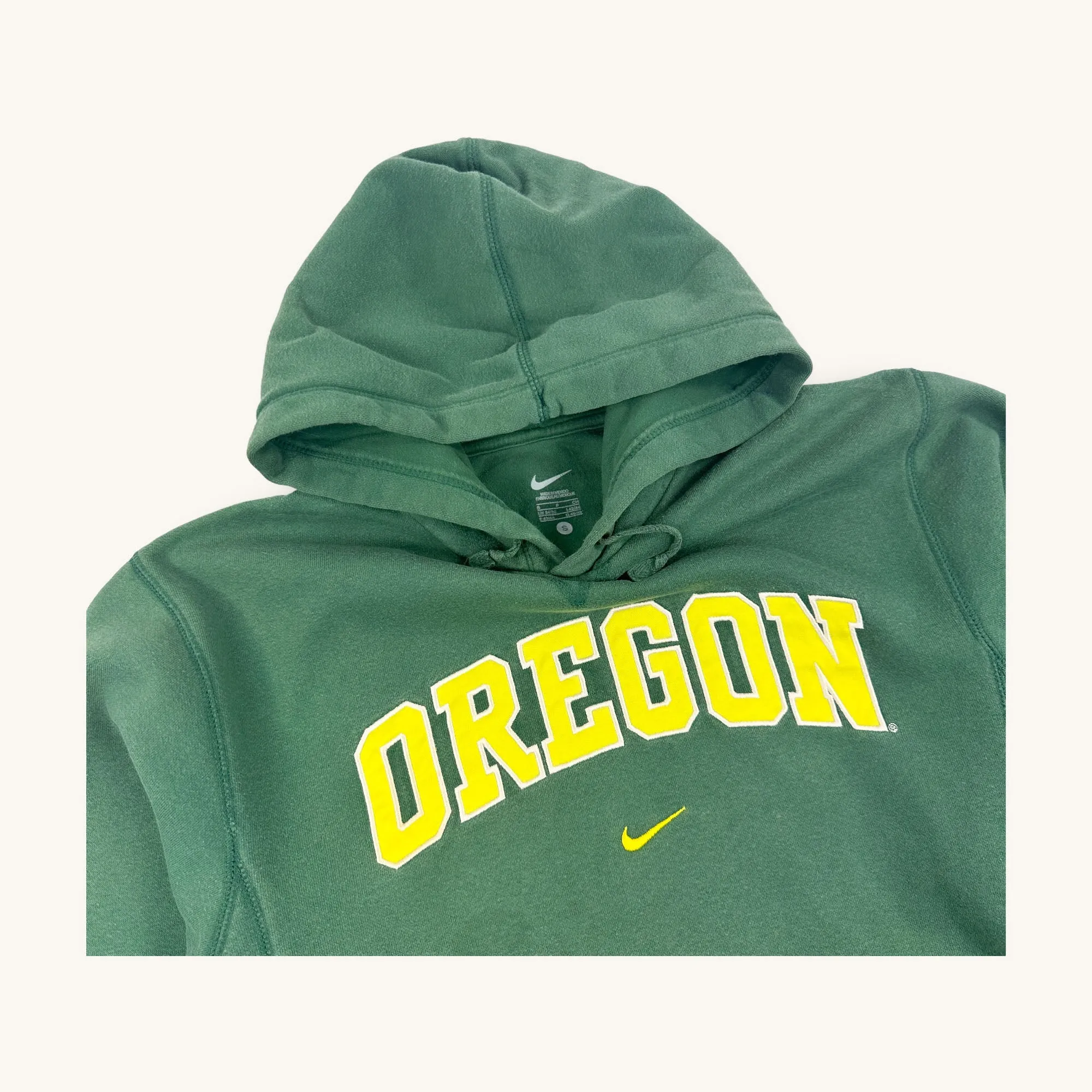 Green y2ks NIKE Spellout Hoodie Sweatshirt (S)