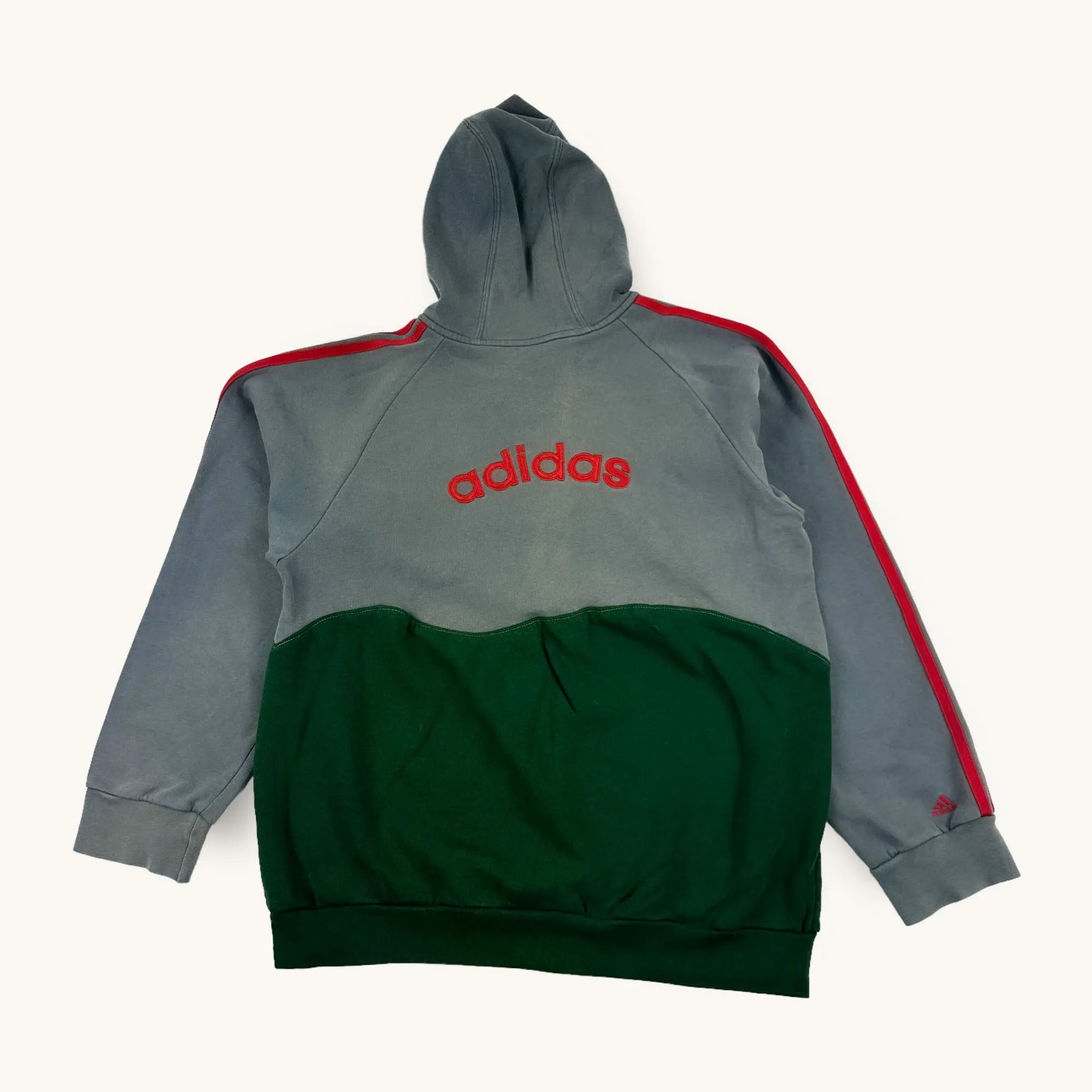 Grey Green Adidas Reworked Hoodie Sweatshirt (L)