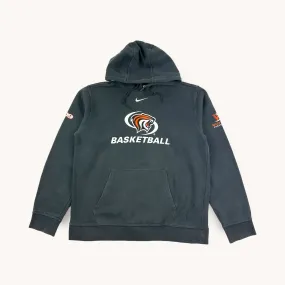 Grey y2ks NIKE Centre Swoosh Sweatshirt Hoodie (M)