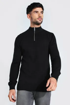 Half Zip Funnel Neck Sweater