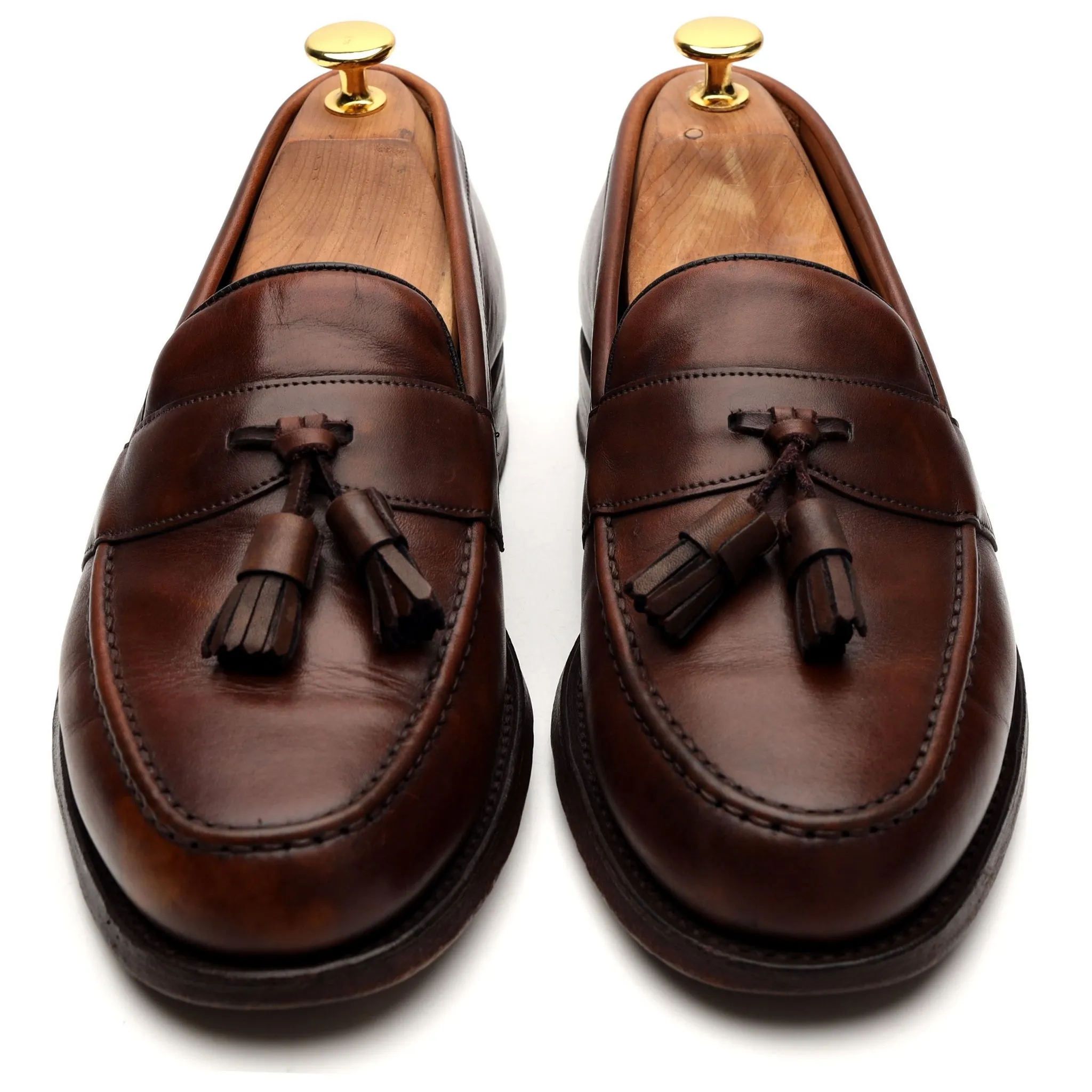 'Hamish' Brown Leather Tassel Loafers UK 6 G