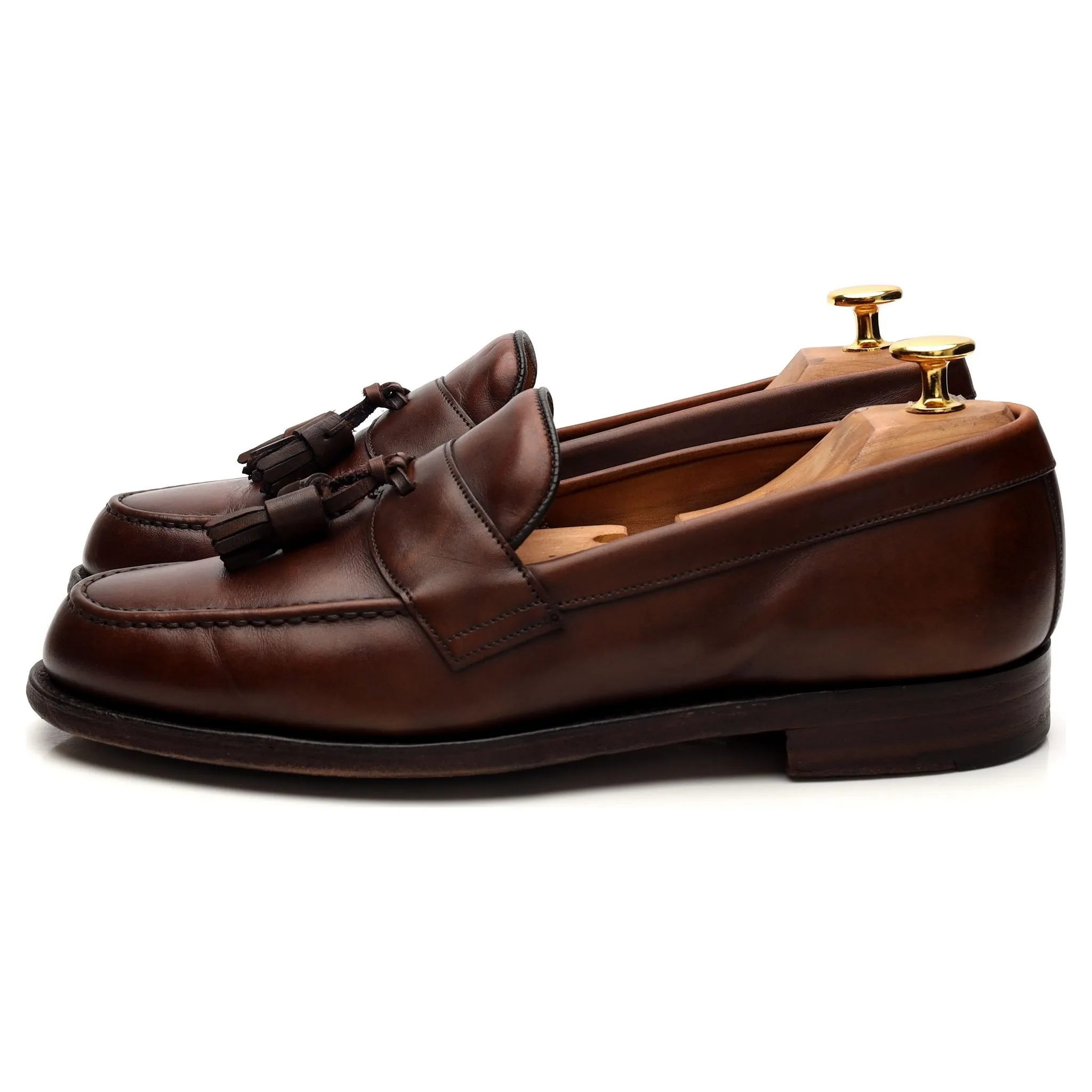 'Hamish' Brown Leather Tassel Loafers UK 6 G