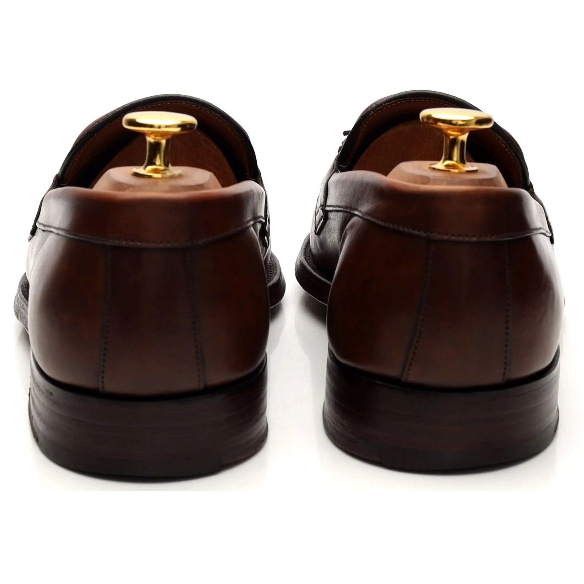 'Hamish' Brown Leather Tassel Loafers UK 6 G