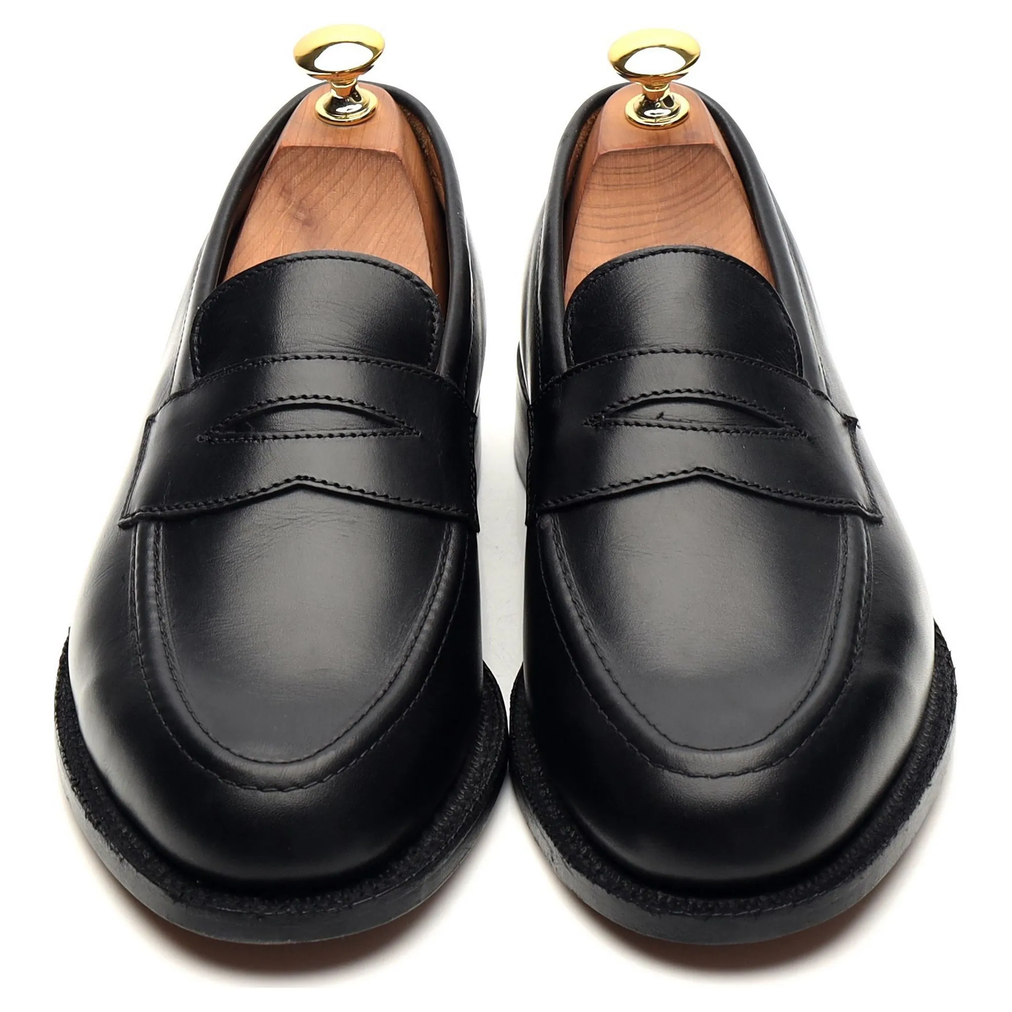 'Harvard' Black Leather Loafers UK 6