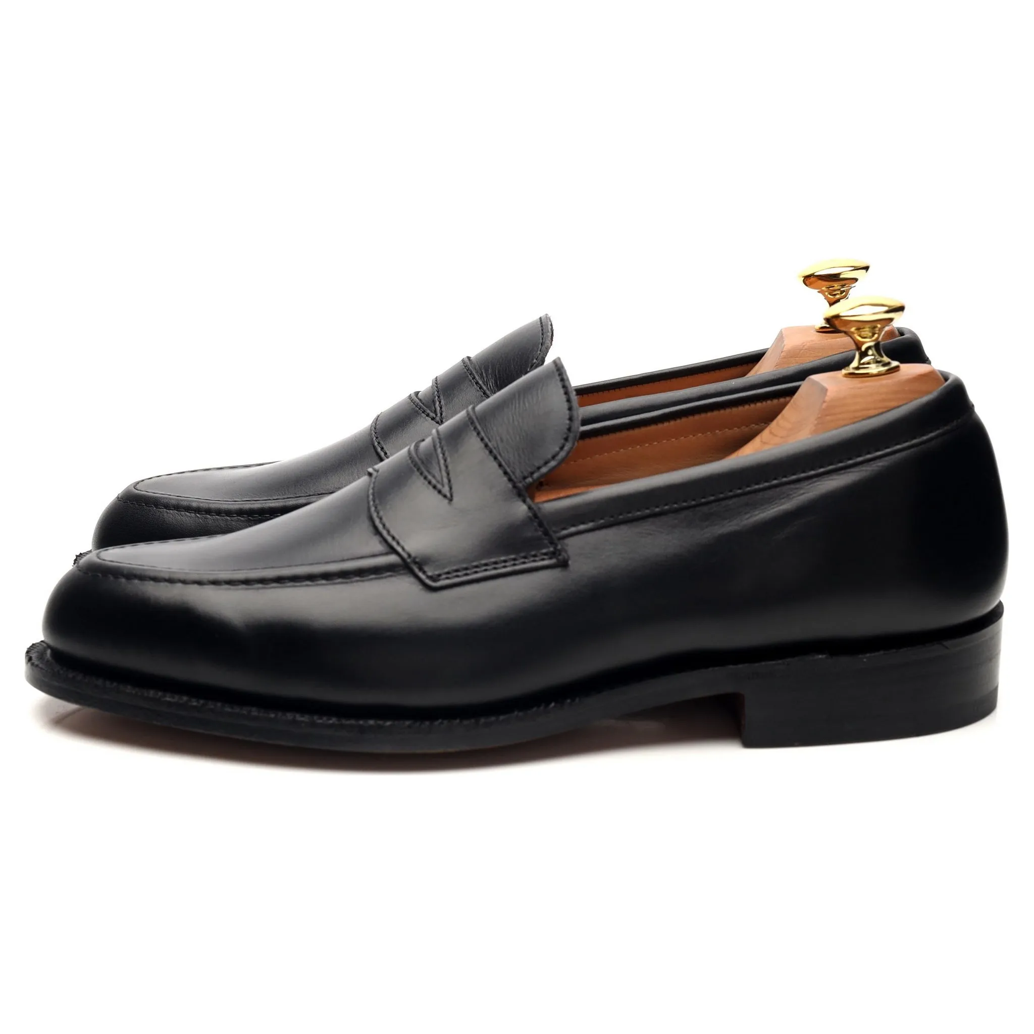 'Harvard' Black Leather Loafers UK 6