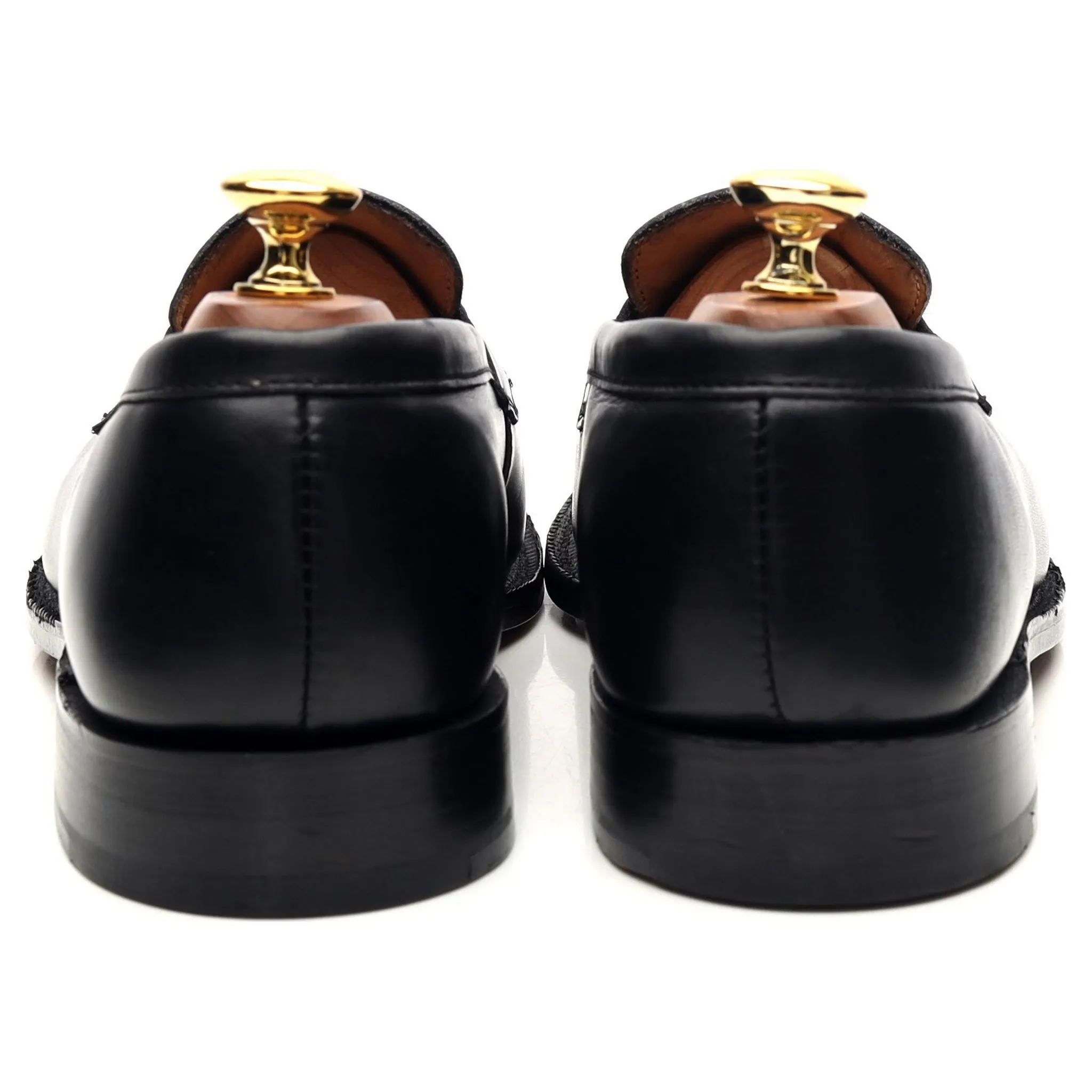 'Harvard' Black Leather Loafers UK 6