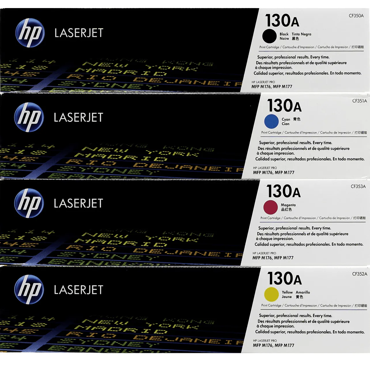 HP 130A Toner Ink Cartridge Black/Cyan/Magenta/Yellow Set LaserJet Genuine