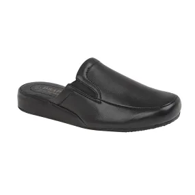 IAN Mens Leather Mule Slippers