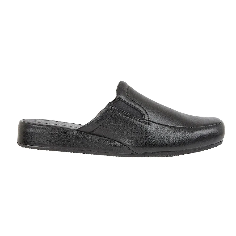 IAN Mens Leather Mule Slippers