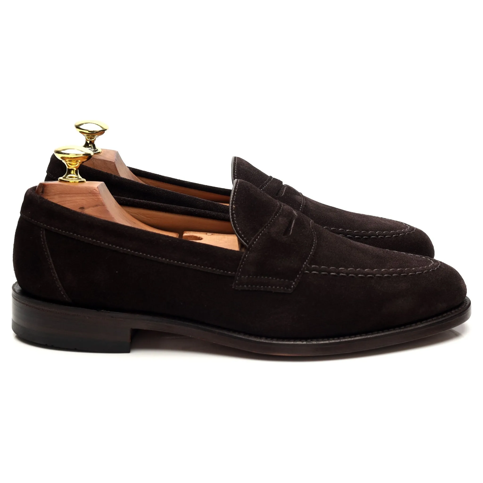 'Imperial' Dark Brown Suede Loafers UK 7 F