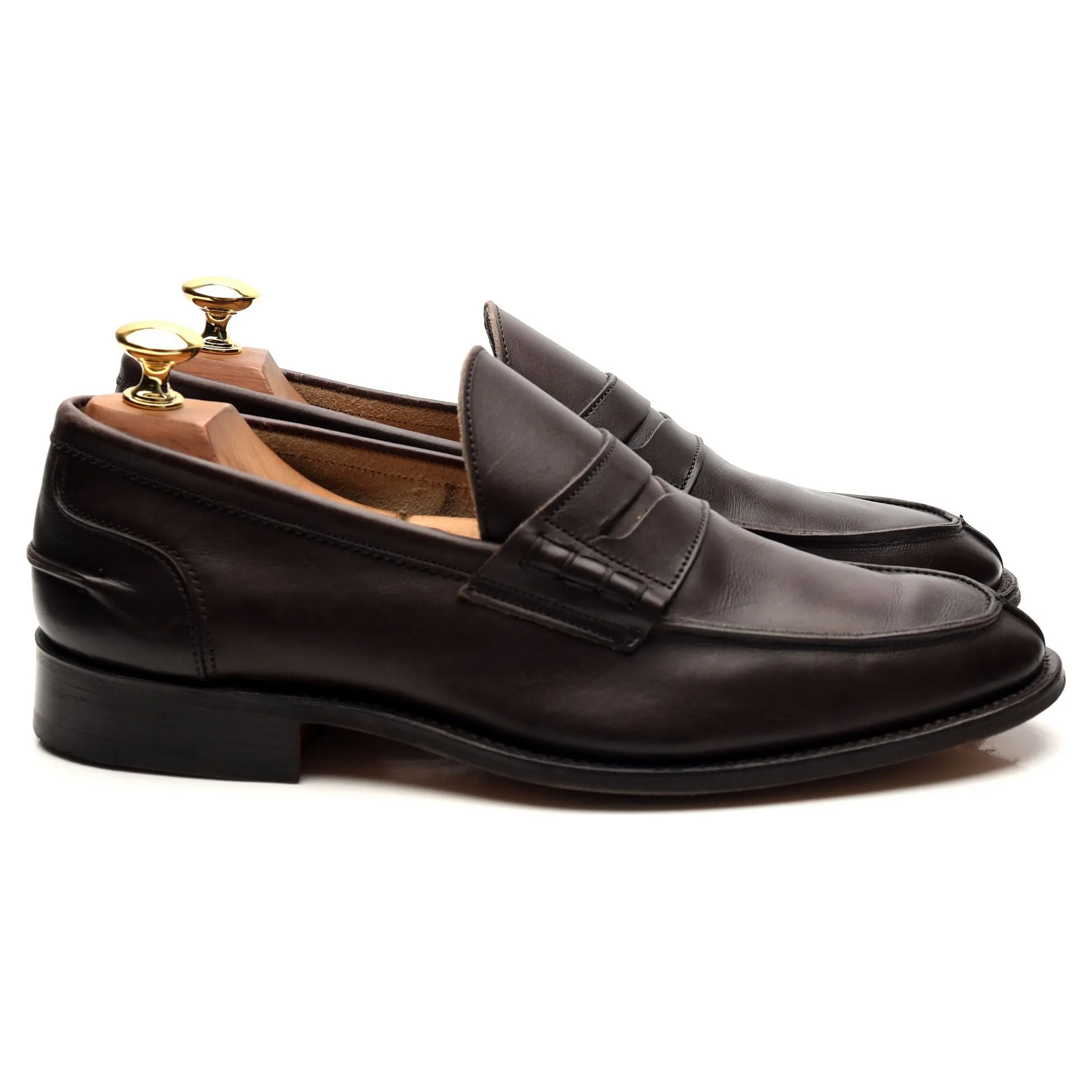 'Jake' Dark Brown Leather Loafers UK 6.5