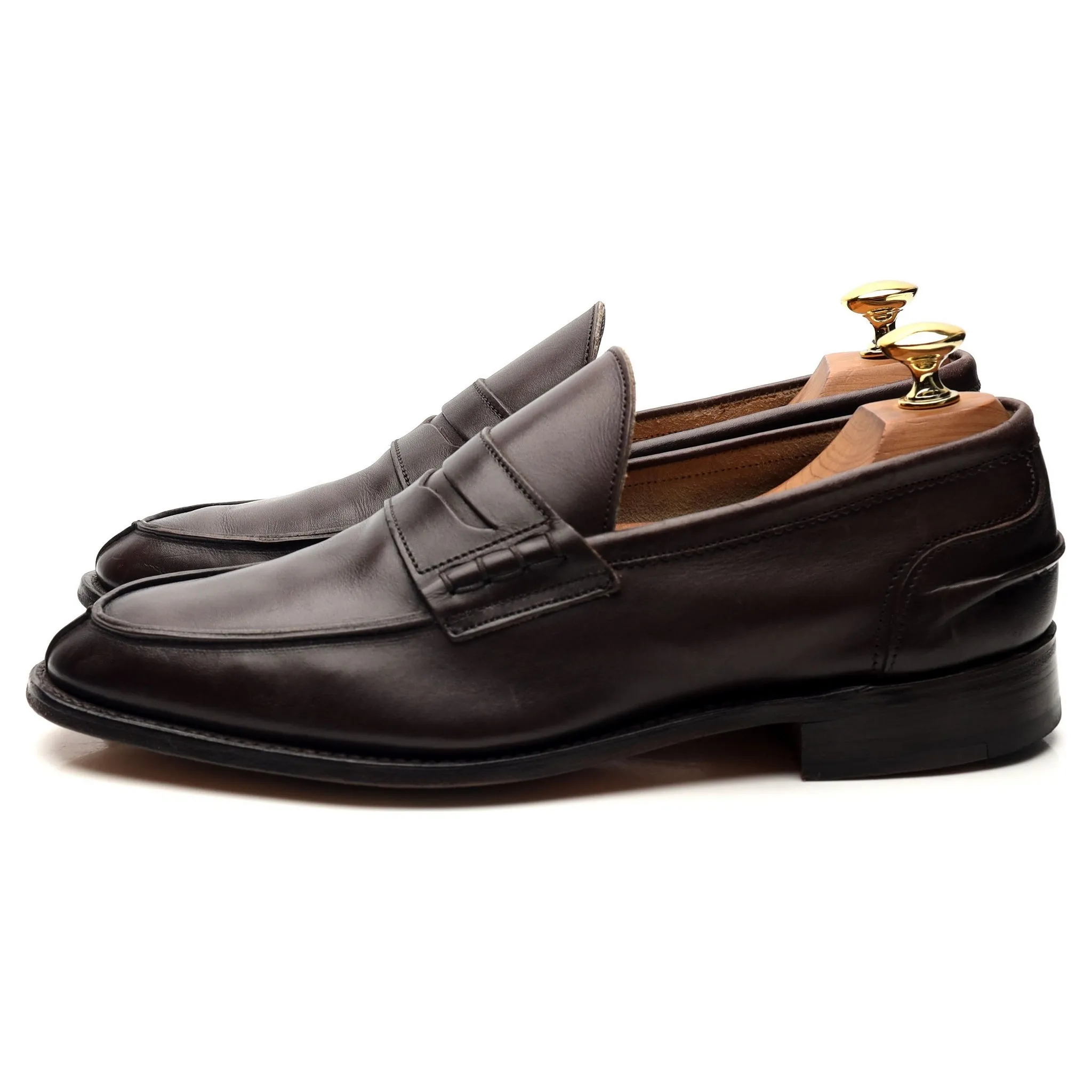 'Jake' Dark Brown Leather Loafers UK 6.5