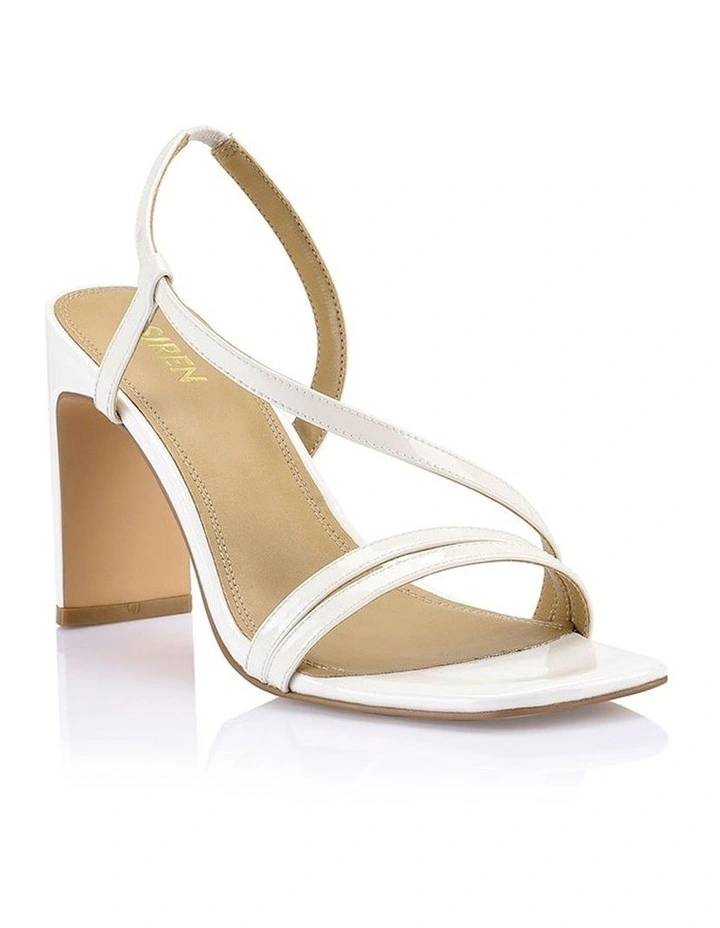 Kamino Sandals Chalk Patent Heeled in White