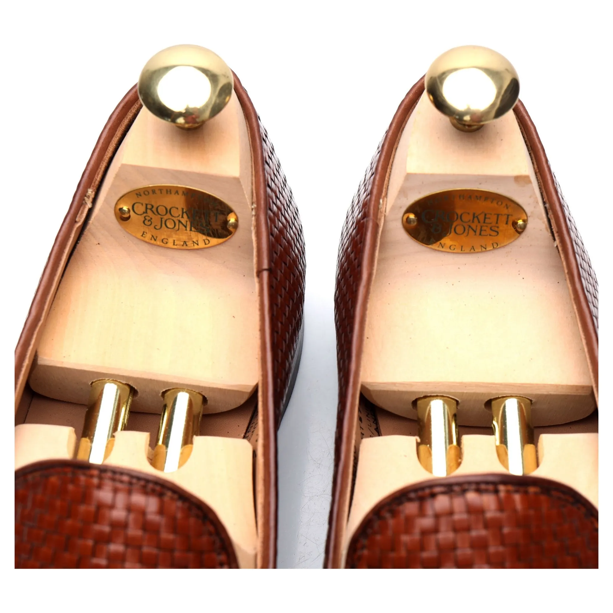 'Kensington 2' Tan Brown Leather Woven Loafers UK 8 E