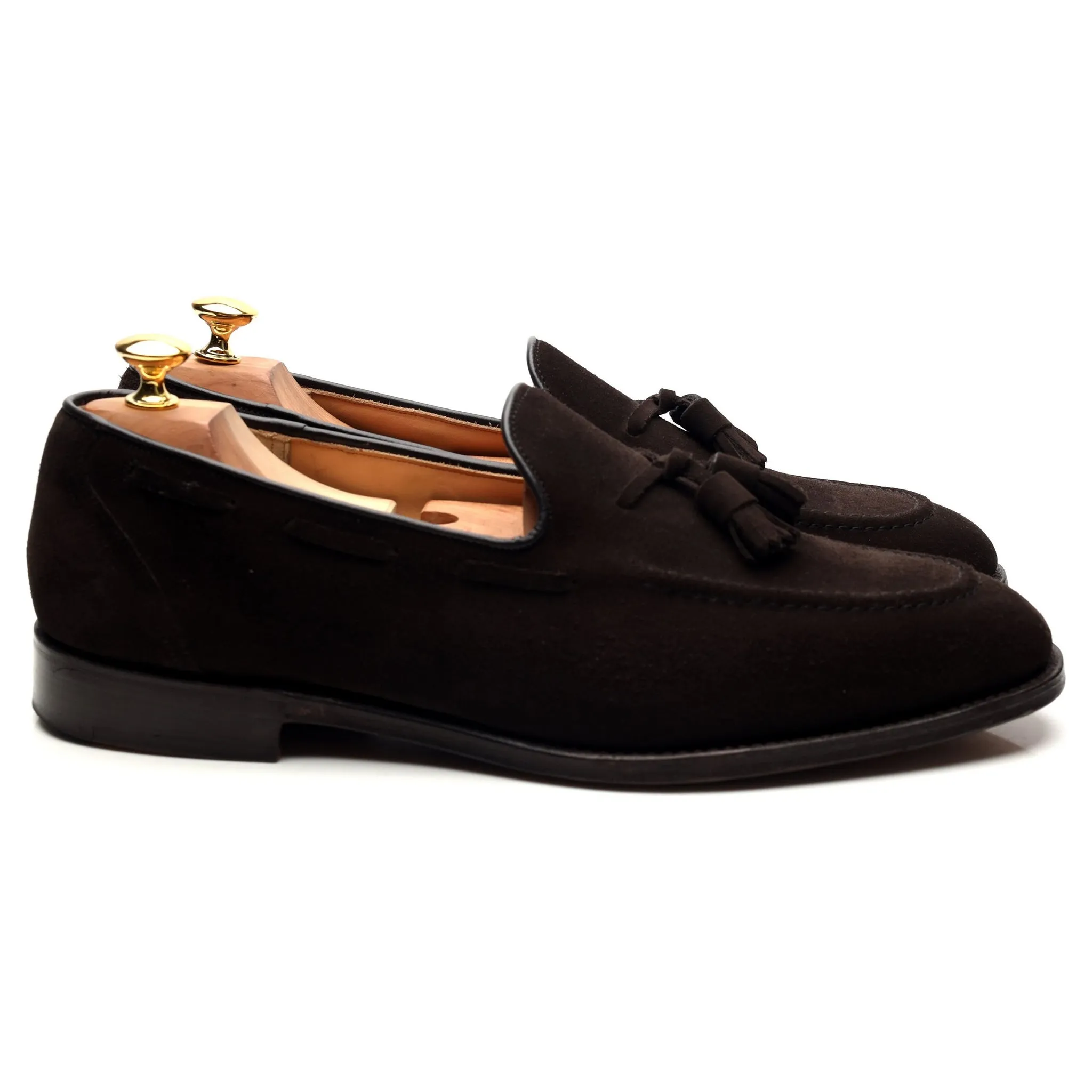 'Kingsley 2' Dark Brown Suede Tassel Loafers UK 10.5 G