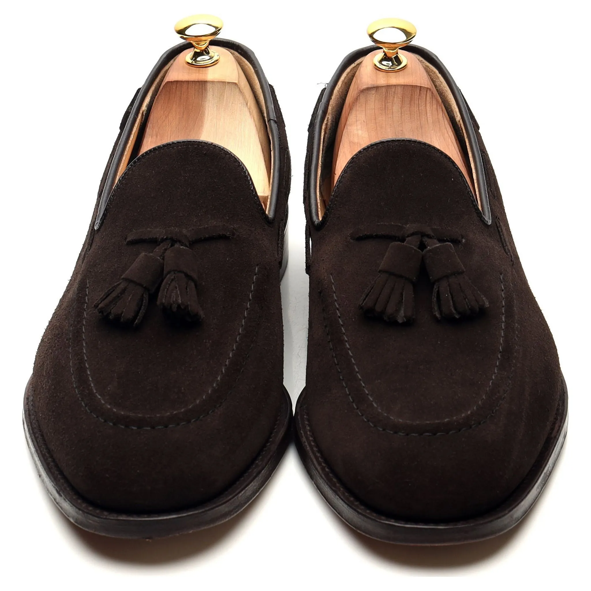 'Kingsley 2' Dark Brown Suede Tassel Loafers UK 10.5 G