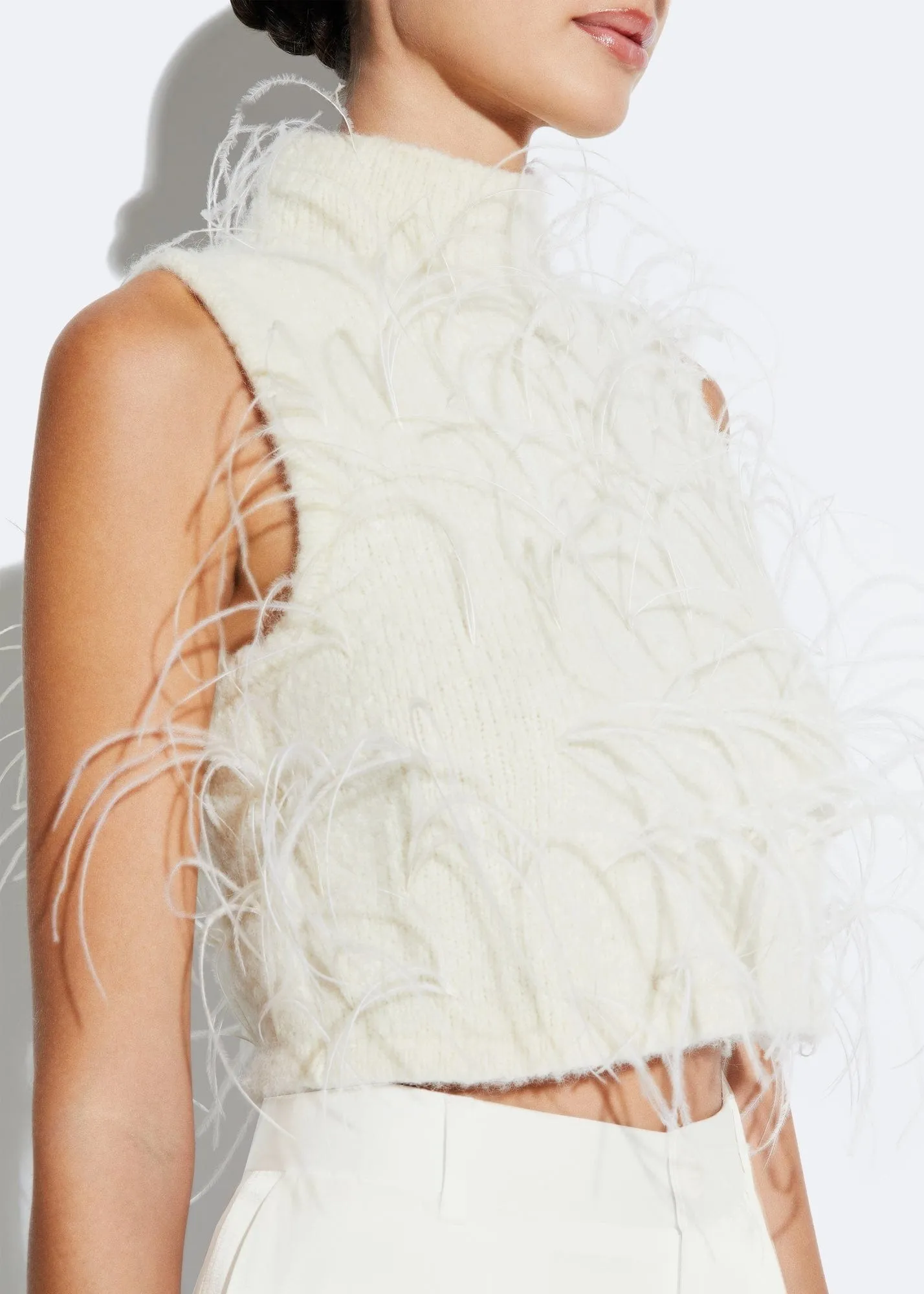 Knit Tank With Feathers