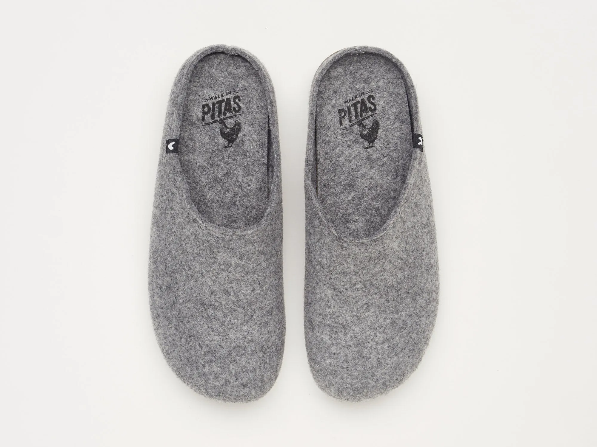 Koti soft eco felt mule slippers, rubber soles