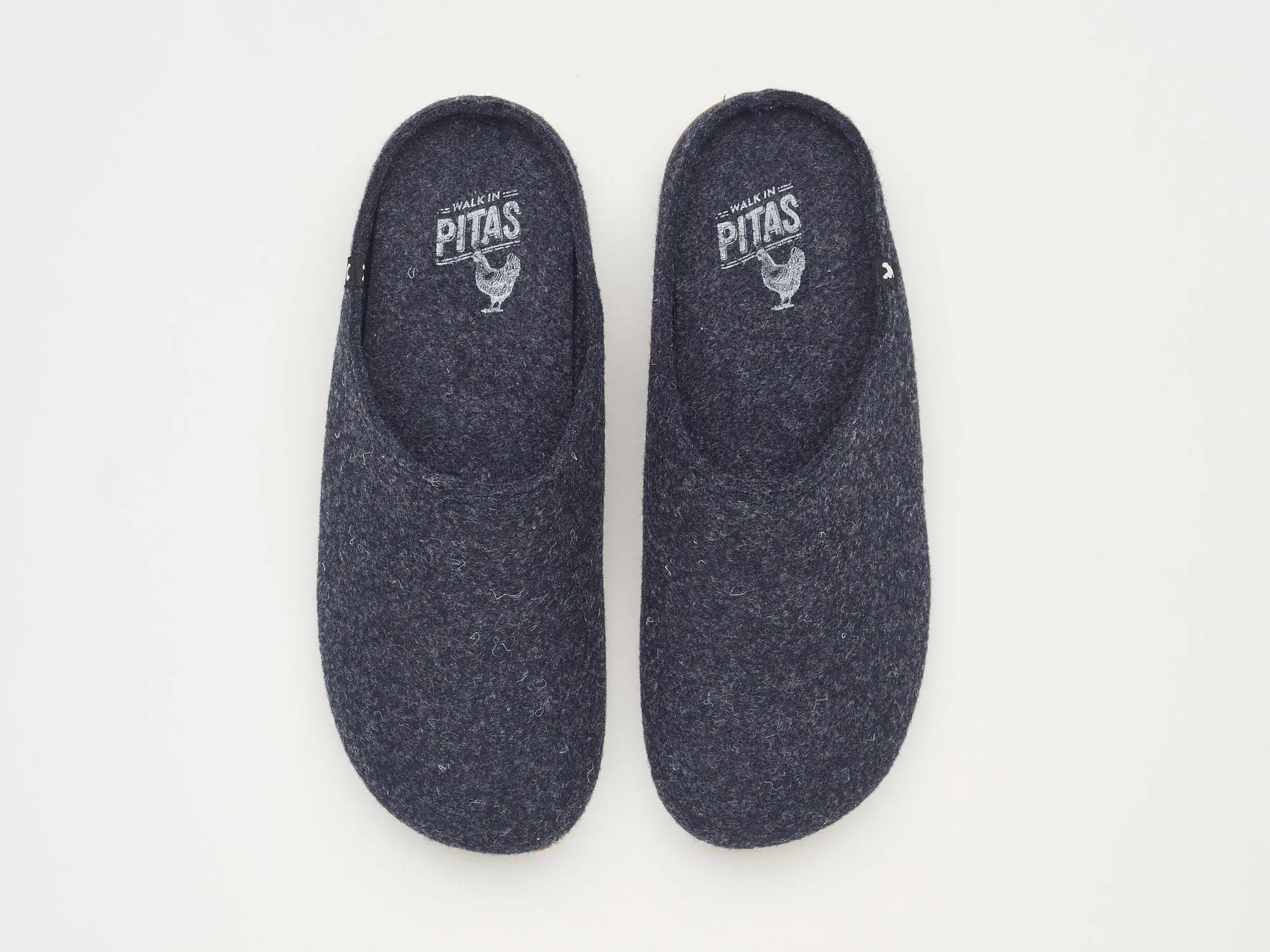 Koti soft eco felt mule slippers, rubber soles