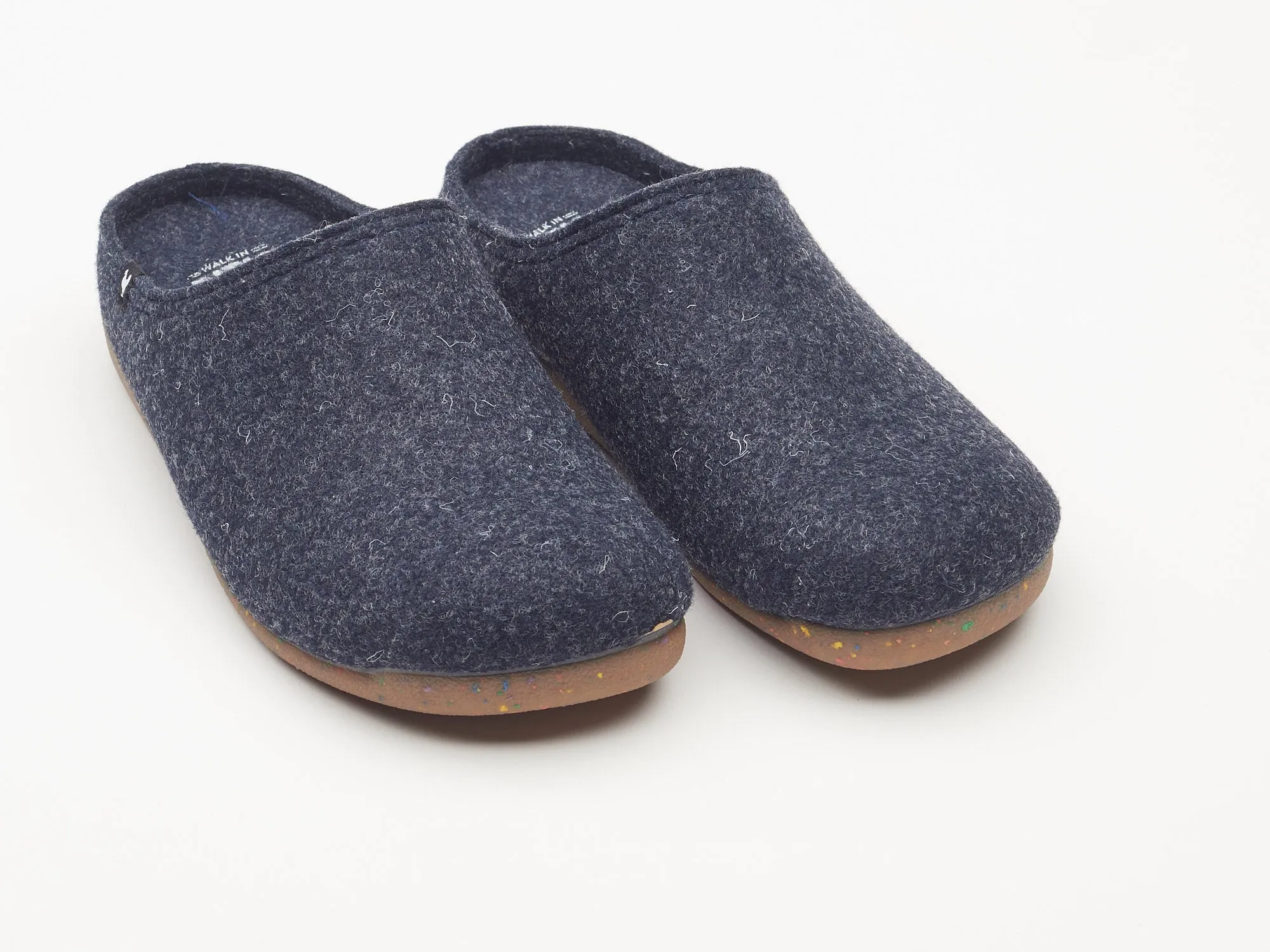 Koti soft eco felt mule slippers, rubber soles