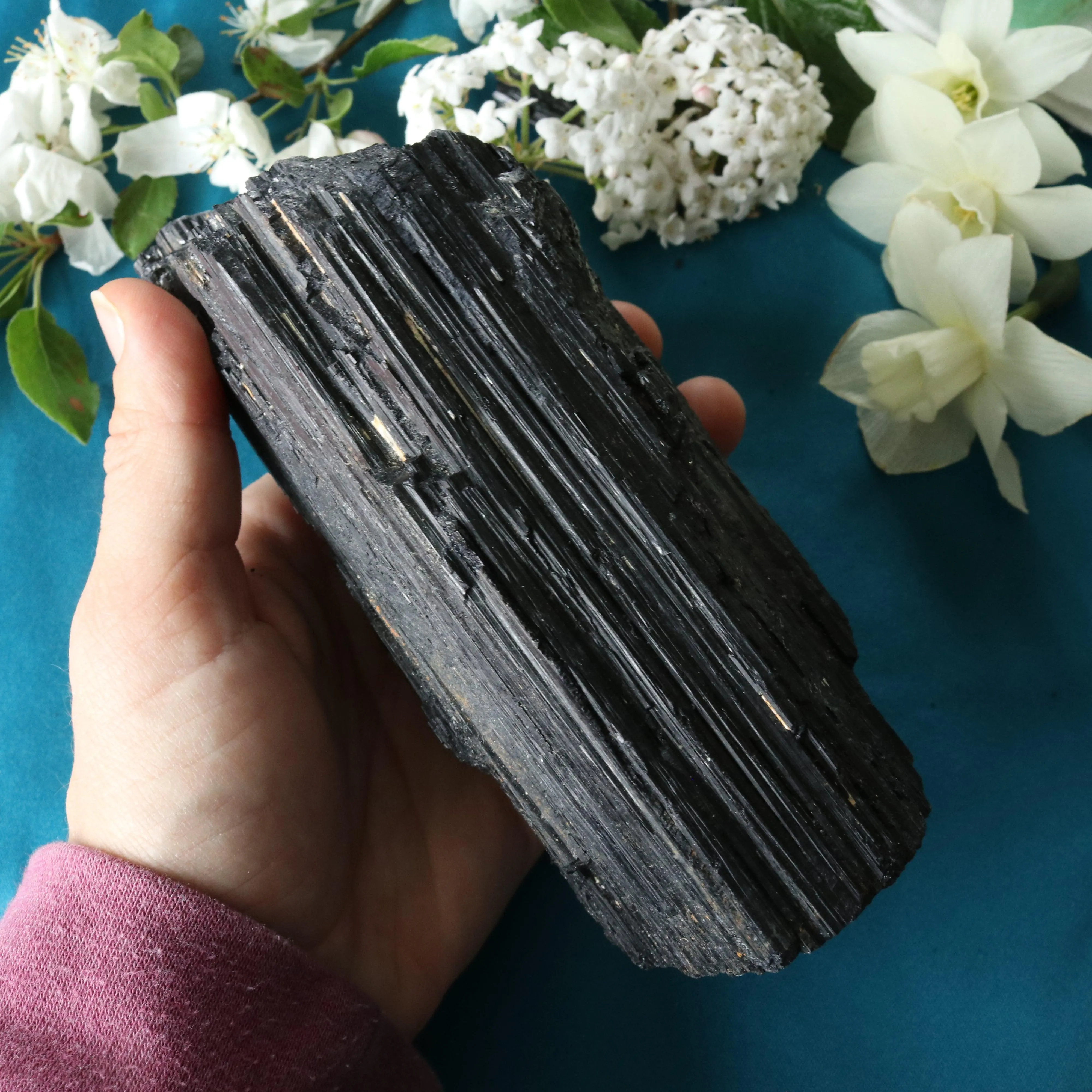 Large Black Tourmaline Grounding and Protective Display Specimen