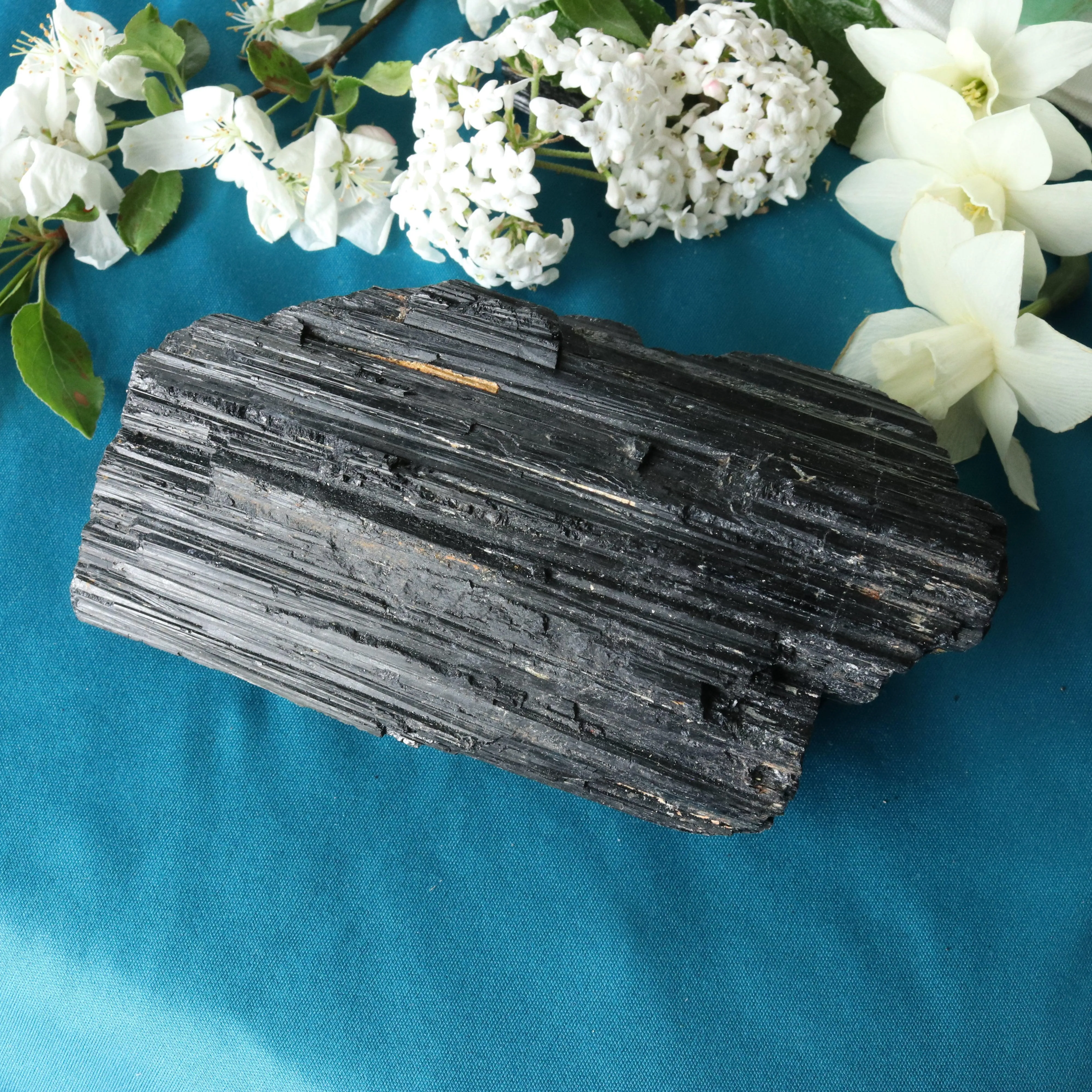 Large Black Tourmaline Grounding and Protective Display Specimen