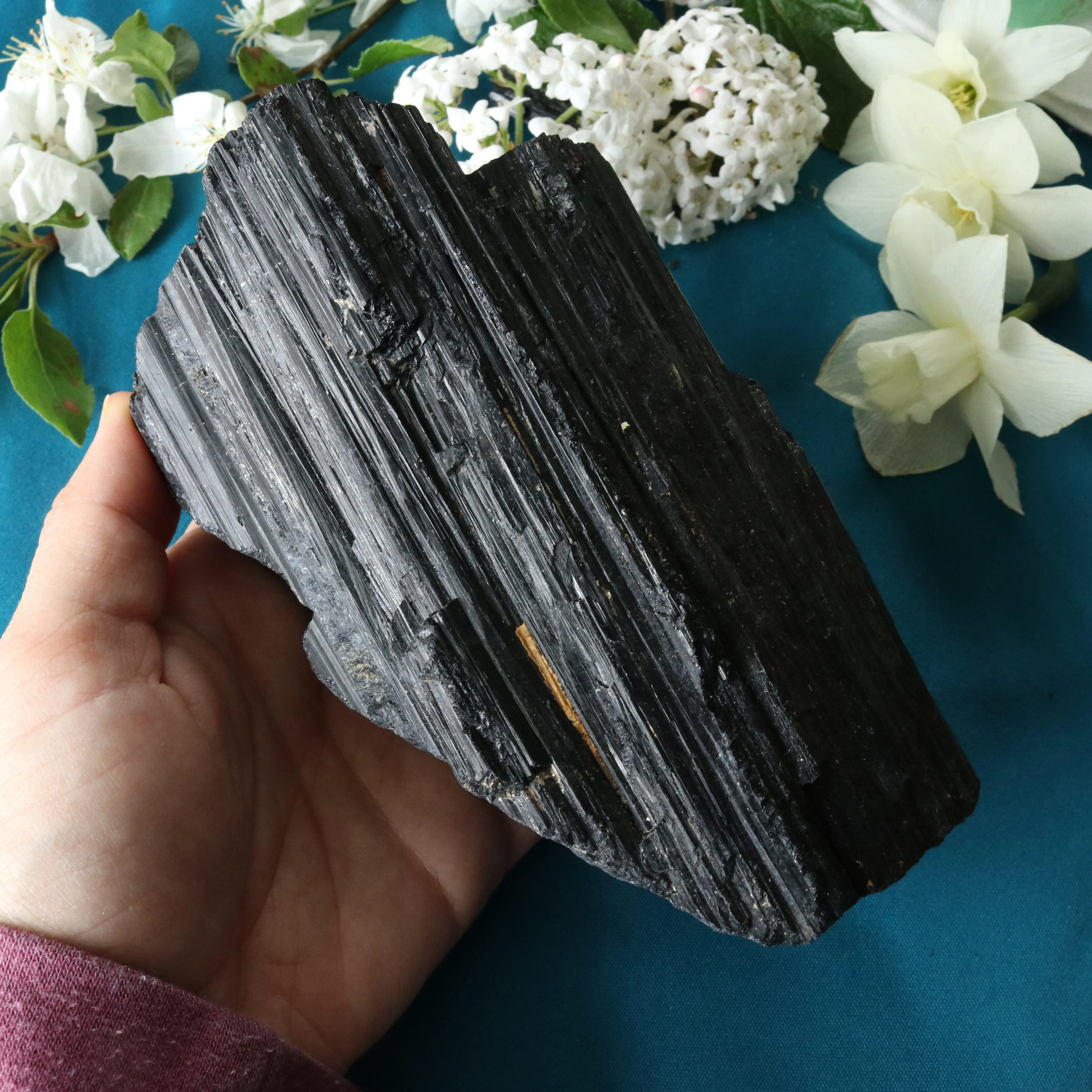 Large Black Tourmaline Grounding and Protective Display Specimen