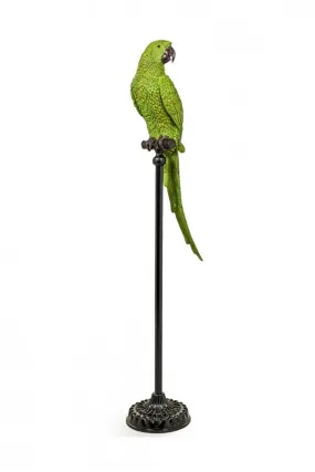 Large Green Parrot on Floor Standing Perch    