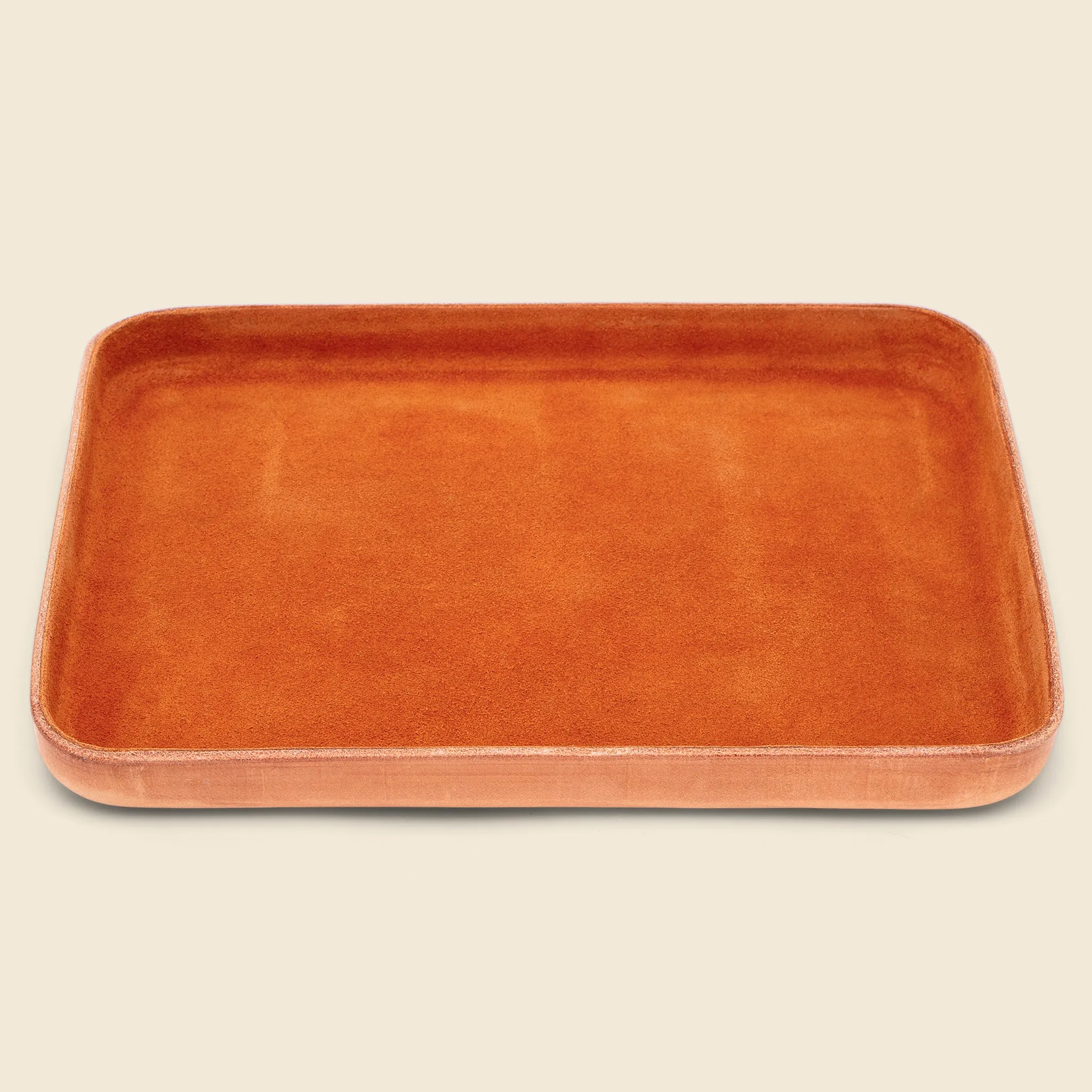 Large Suede Tray - Brown