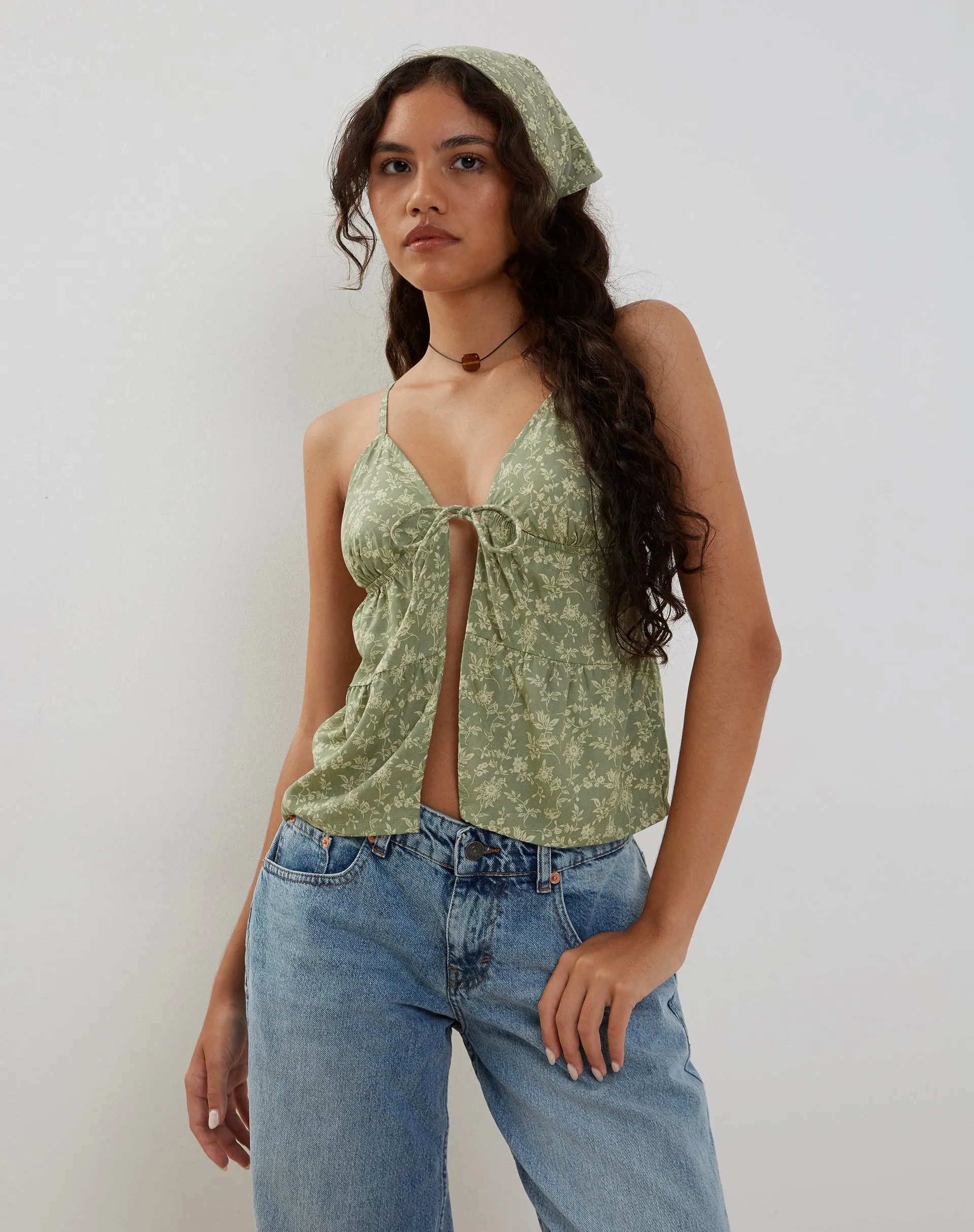 Laz Top in Pretty Petal Green