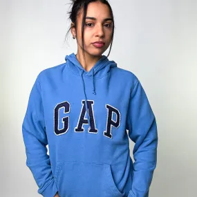 Light Blue 90s GAP Spellout Hoodie Sweatshirt (M)