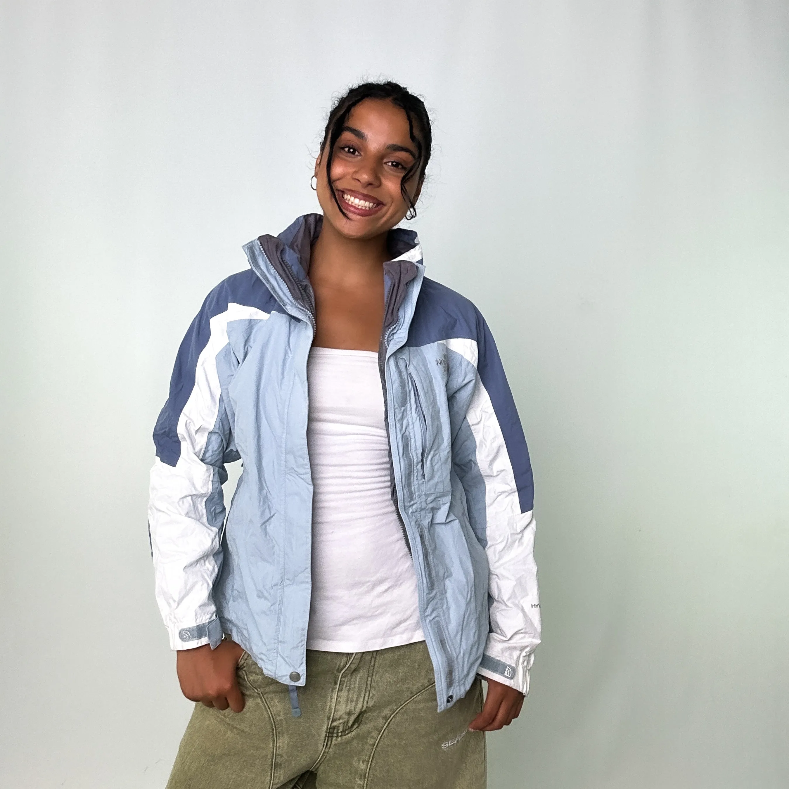 Light Blue 90s The North Face Light Rain Jacket (M)