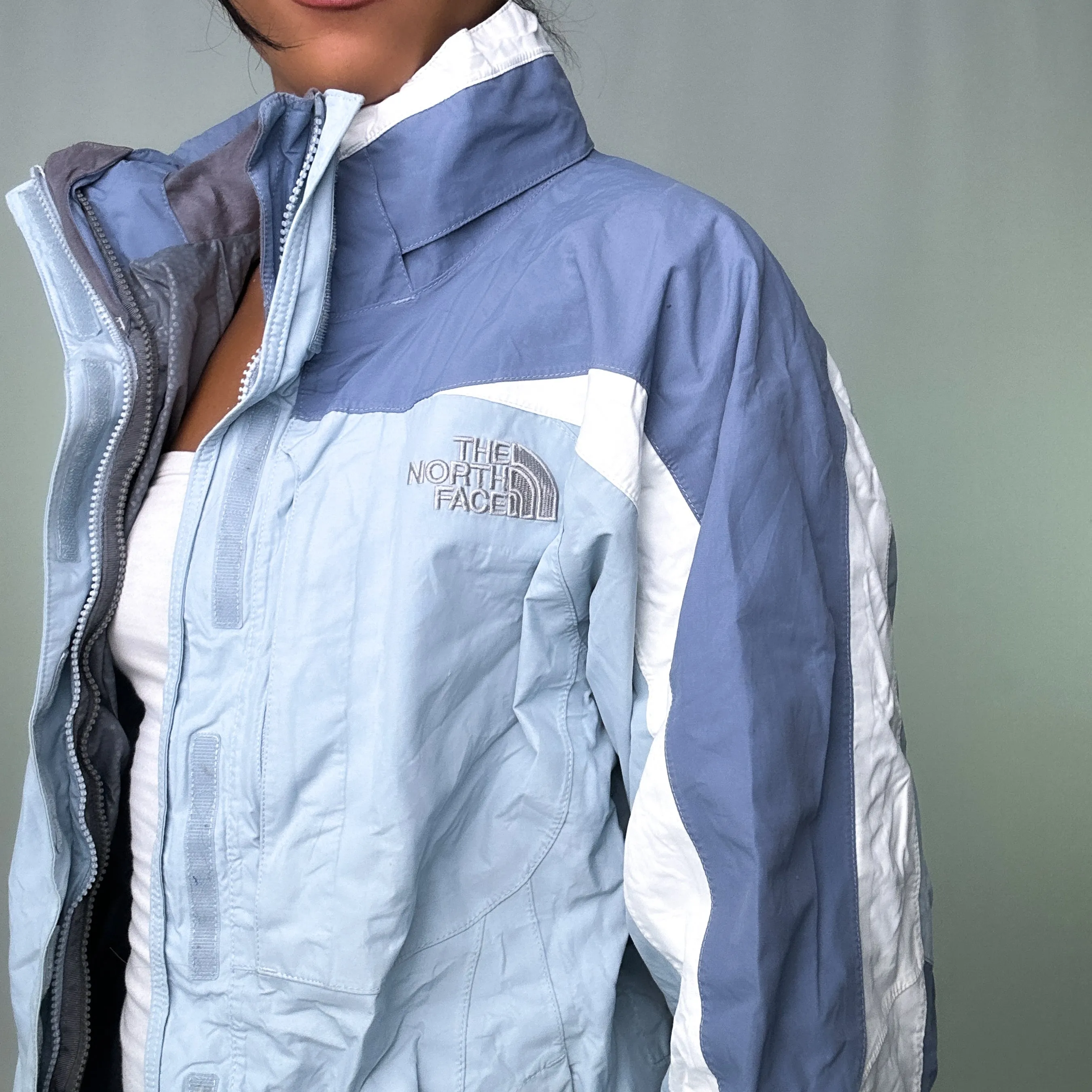 Light Blue 90s The North Face Light Rain Jacket (M)